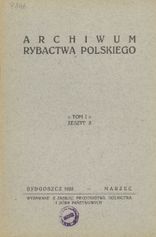 Archiwum Rybactwa Polskiego, Tom I, Zeszyt 3