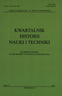 Kwartalnik Historii Nauki i Techniki, Rok LX, nr 3