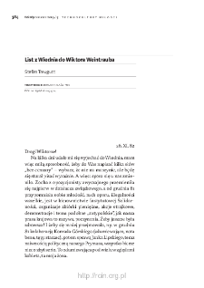 List z Wiednia do Wiktora Weintrauba