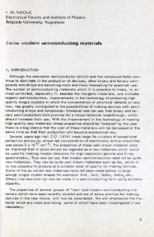 Some modern semiconductoring materials = Nowoczesne materiały półprzewodnikowe