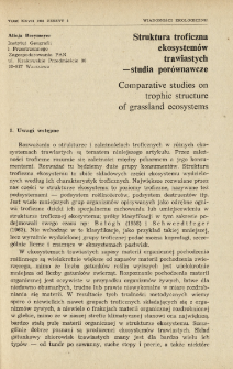 Struktura troficzna ekosystemów trawiastych - studia porównawcze