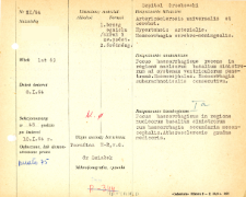 Kartoteka oceny histopatologicznej chorób układu nerwowego (1964) - opis nr 2/64