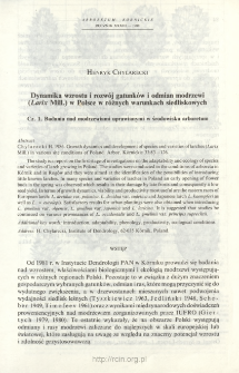 Growth dynamics and development of species and varieties of larches (Larix Mill.) in various site conditions of Poland