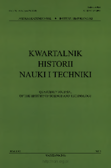 Kwartalnik Historii Nauki i Techniki, Rok LXI, nr 3
