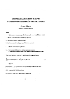 Analiza systemowa i zarządzanie : książka jubileuszowa z okazji 50-lecia pracy naukowej Romana Kulikowskiego * Optymalizacja nieskończenie wymiarowych systemów dynamicznych