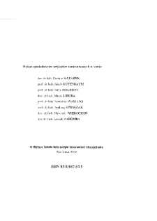 Analiza systemowa w finansach i zarządzaniu * Wybrane problemy * Wykorzystanie komputera w podejmowaniu decyzji