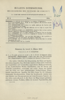 Bulletin International de L'Académie des Sciences de Cracovie. Classe des Sciences Mathématiques et Naturelles. Anzeiger der Akademie der Wissenschaften in Krakau. Mathematisch-Naturwissenschaftliche Klasse. Reihe B, Biologische Wissenschaften. Série B, Sciences Naturelles, No 3