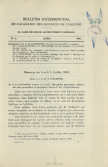 Bulletin International de L'Académie des Sciences de Cracovie. Classe des Sciences Mathématiques et Naturelles. Anzeiger der Akademie der Wissenschaften in Krakau. Mathematisch-Naturwissenschaftliche Klasse. Reihe B, Biologische Wissenschaften. Série B, Sciences Naturelles, No 6