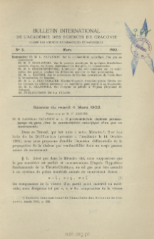 Bulletin International de L'Académie des Sciences de Cracovie. Classe des Sciences Mathématiques et Naturelles. Anzeiger der Akademie der Wissenschaften in Krakau. Mathematisch-Naturwissenschaftliche Klasse. Reihe B, Biologische Wissenschaften. Série B, Sciences Naturelles, No 3