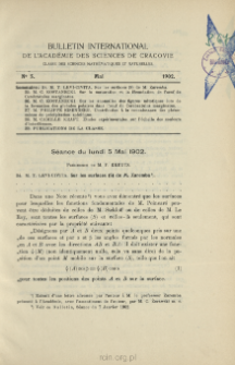 Bulletin International de L'Académie des Sciences de Cracovie. Classe des Sciences Mathématiques et Naturelles. Anzeiger der Akademie der Wissenschaften in Krakau. Mathematisch-Naturwissenschaftliche Klasse. Reihe B, Biologische Wissenschaften. Série B, Sciences Naturelles, No 5