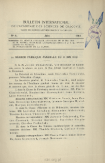 Bulletin International de L'Académie des Sciences de Cracovie. Classe des Sciences Mathématiques et Naturelles. Anzeiger der Akademie der Wissenschaften in Krakau. Mathematisch-Naturwissenschaftliche Klasse. Reihe B, Biologische Wissenschaften. Série B, Sciences Naturelles, No 6