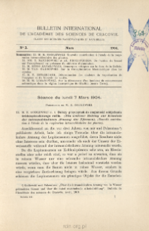 Bulletin International de L'Académie des Sciences de Cracovie. Classe des Sciences Mathématiques et Naturelles. Anzeiger der Akademie der Wissenschaften in Krakau. Mathematisch-Naturwissenschaftliche Klasse. Reihe B, Biologische Wissenschaften. Série B, Sciences Naturelles, No 3