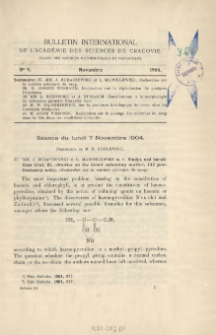 Bulletin International de L'Académie des Sciences de Cracovie. Classe des Sciences Mathématiques et Naturelles. Anzeiger der Akademie der Wissenschaften in Krakau. Mathematisch-Naturwissenschaftliche Klasse. Reihe B, Biologische Wissenschaften. Série B, Sciences Naturelles, No 9