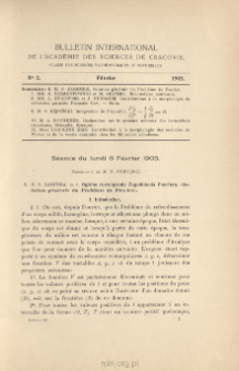 Bulletin International de L'Académie des Sciences de Cracovie. Classe des Sciences Mathématiques et Naturelles. Anzeiger der Akademie der Wissenschaften in Krakau. Mathematisch-Naturwissenschaftliche Klasse. Reihe B, Biologische Wissenschaften. Série B, Sciences Naturelles, No 2