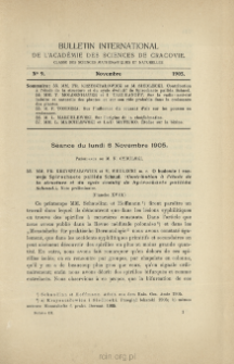 Bulletin International de L'Académie des Sciences de Cracovie. Classe des Sciences Mathématiques et Naturelles. Anzeiger der Akademie der Wissenschaften in Krakau. Mathematisch-Naturwissenschaftliche Klasse. Reihe B, Biologische Wissenschaften. Série B, Sciences Naturelles, No 9