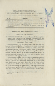 Bulletin International de L'Académie des Sciences de Cracovie. Classe des Sciences Mathématiques et Naturelles. Anzeiger der Akademie der Wissenschaften in Krakau. Mathematisch-Naturwissenschaftliche Klasse. Reihe B, Biologische Wissenschaften. Série B, Sciences Naturelles, No 8