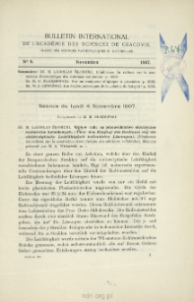 Bulletin International de L'Académie des Sciences de Cracovie. Classe des Sciences Mathématiques et Naturelles. Anzeiger der Akademie der Wissenschaften in Krakau. Mathematisch-Naturwissenschaftliche Klasse. Reihe B, Biologische Wissenschaften. Série B, Sciences Naturelles, No 9