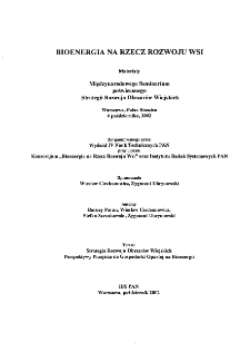 Materiały Międzynarodowego Seminarium "Strategia rozwoju obszarów wiejskich" Cz.I * Strategia rozwoju obszarów wiejskich