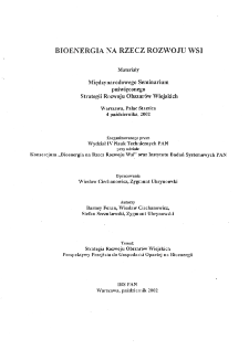 Materiały Międzynarodowego Seminarium ,,Strategia rozwoju obszarów wiejskich" Cz.II * Developing biofuel economy in Australia