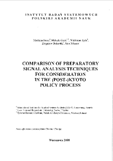 Comparison of preparatory signal analysis techniques for consideration in the (post-) Kyoto policy process * Mathematical background and numerical tables