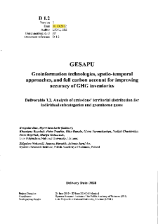 Analysis of Emissions’ Territorial Distribution for Individual Subcategories and Greenhouse Gases.Deliverable 1.2 * Analysis of emissions' territorial distribution for road transport sector in Poland