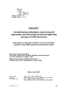 Proposals of effective ways for uncertainty reduction in the Polish greenhouse gas inventory system * Main components of uncertainty reduction on the basis of spatial inventory and modeling of greenhouse gas emissions in Poland: households