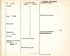Kartoteka oceny histopatologicznej chorób układu nerwowego (1963) - opis nr 31/63