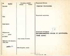 Kartoteka oceny histopatologicznej chorób układu nerwowego (1963) - opis nr 96/63