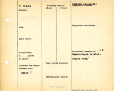 Kartoteka oceny histopatologicznej chorób układu nerwowego (1963) - opis nr 129/63
