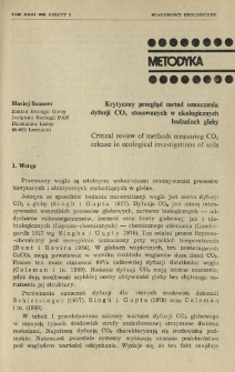 Krytyczny przegląd metod oznaczania dyfuzji CO₂ stosowanych w ekologicznych badaniach gleby