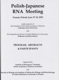 Polish-Japanese RNA Meeting Poznań, Poland, June 17-18,2019