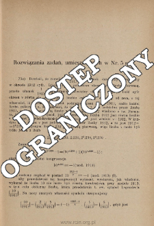 Rozwiązania zadań, umieszczonych w No 5. r. b.