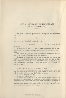 Sugli automoduli prioncipali di un'algebra