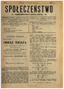 Społeczeństwo : tygodnik naukowo-literacki, społeczny i polityczny 1909 N.2