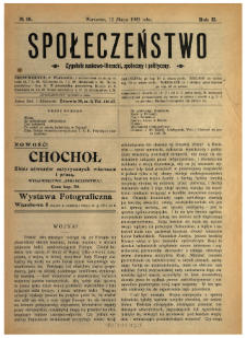 Społeczeństwo : tygodnik naukowo-literacki, społeczny i polityczny 1909 N.10