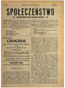 Społeczeństwo : tygodnik naukowo-literacki, społeczny i polityczny 1909 N.11