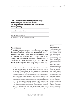 Cele i metody kształcenia kompetencji narracyjnej w ujęciu Rity Charon (na przykładzie opowiadania Alice Munro "Wiszący most")