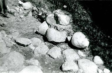 Fragment of the stone foundations of the church (collegiate church)