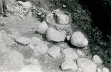 Fragment of the stone foundations of the church (collegiate church)