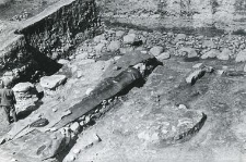 Strone foundations in the trench in the collegiate church, view from above