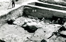 Discovering of the stone structures in the trench in the collegiate church