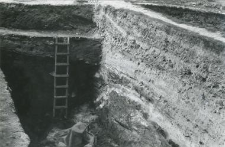 Deep trench outside the collegiate church (from the south), fragments of the profiles