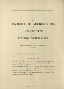 Sur les périodes des intégrales doubles et le développement de la fonction perturbatrice ( Bull. astron., t. 14, 1897, p. 353-354)