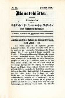 Monatsblätter Jhrg. 22, H. 10 (1908)