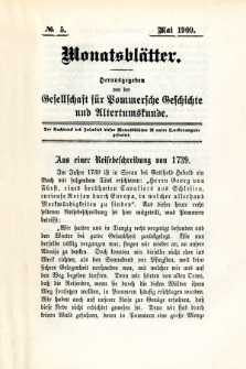 Monatsblätter Jhrg. 23, H. 5 (1909)