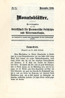 Monatsblätter Jhrg. 23, H. 11 (1909)