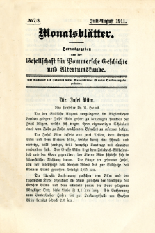 Monatsblätter Jhrg. 25, H. 7/8 (1911)