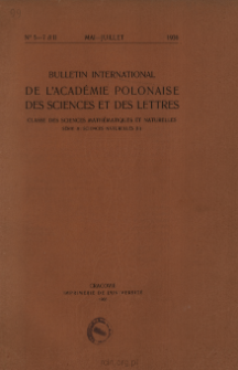 Bulletin International de L'Académie Polonaise des Sciences et des Lettres. Classe des Sciences Mathématiques et Naturelles. Serie B: Sciences Naturelles (II), 1936, No 5-7