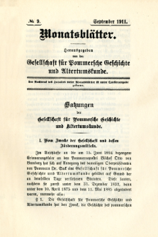 Monatsblätter Jhrg. 25, H. 9 (1911)