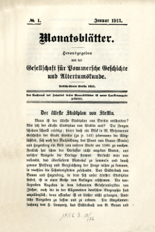 Monatsblätter Jhrg. 27, H. 1 (1913)